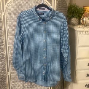 Chaps Botton Down Blue Checker Shirt Size 16-16.5